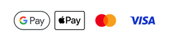Visa, Mastercard, Apple Pay, Google Pay