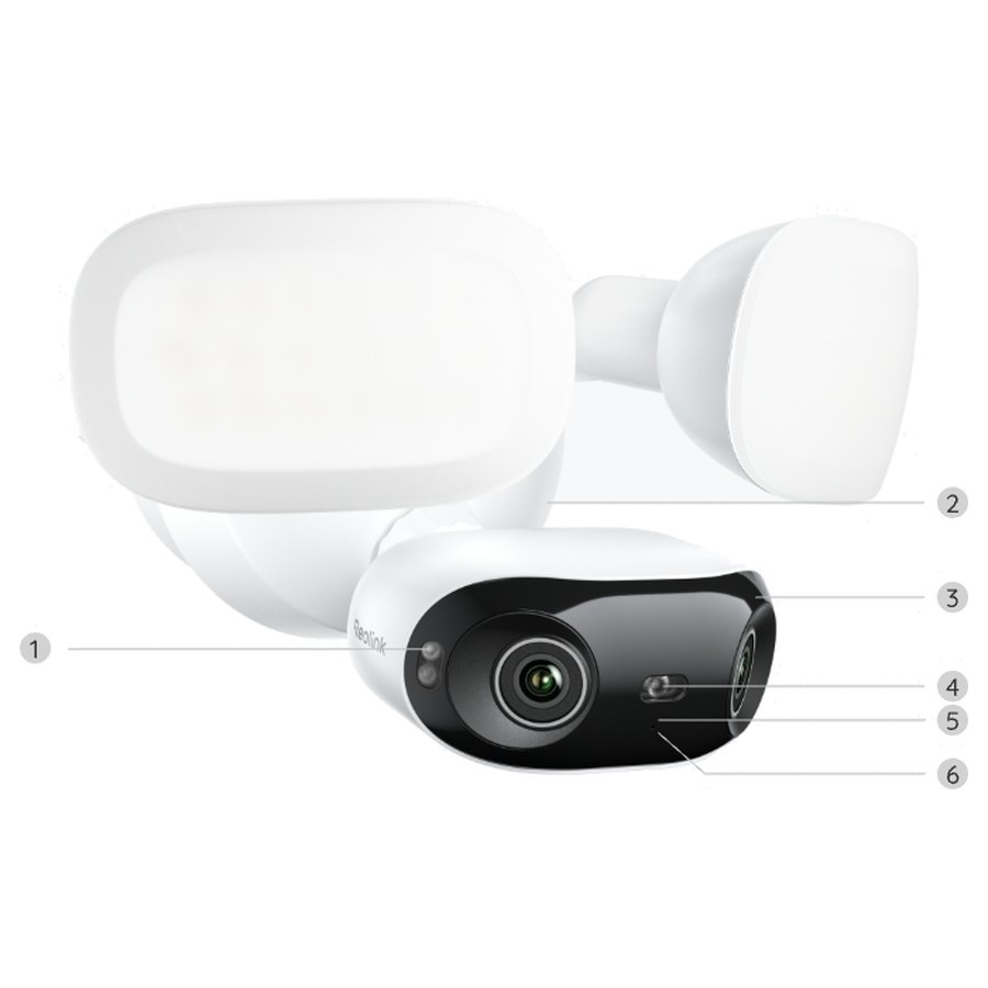 Reolink Elite Pro Floodlight PoE skats no priekšpuses