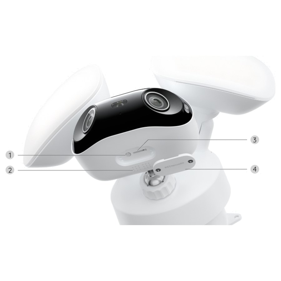 Reolink Elite Pro Floodlight PoE skats no apakšas