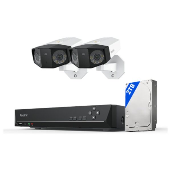 Reolink Duo 3 PoE novērošanas komplekts: ierakstītājs + 2 kameras ar diviem objektīviem, 16 MP