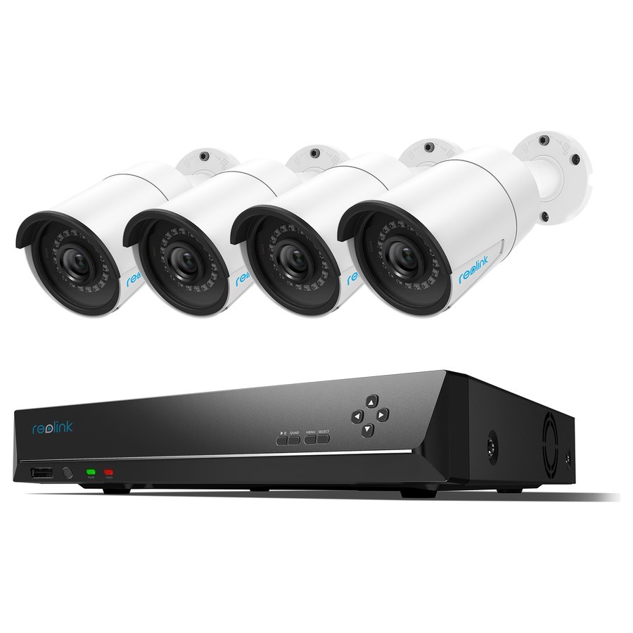 Reolink RLK8-410B4 novērošanas komplekts: 8 kanālu ierakstītājs + 4 kameras, 5 MP