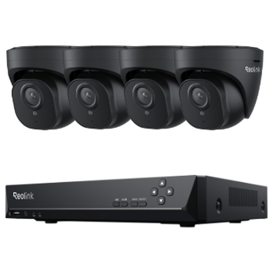 Reolink RLK8-820D4-A novērošanas komplekts: 8 kanālu ierakstītājs + 4 kupola kameras, 4K