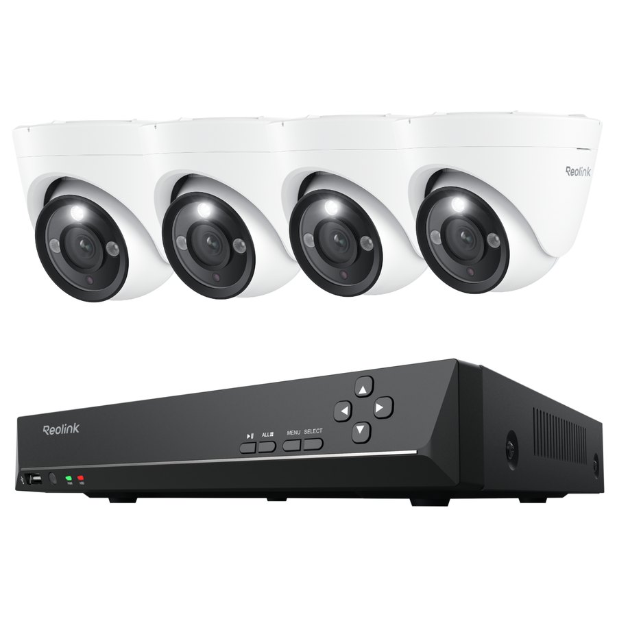 Reolink RLK8-833D4-A novērošanas komplekts: 8 kanālu ierakstītājs + 4 kupola kameras, 4K