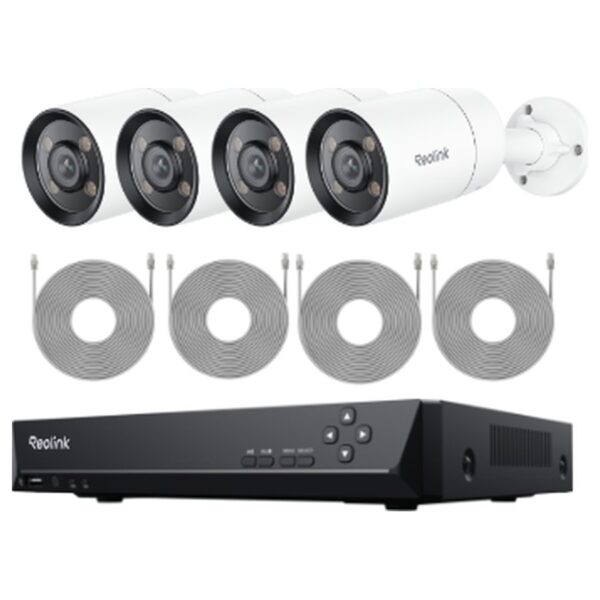 Reolink RLK8-CX410B4 novērošanas komplekts: 8 kanālu ierakstītājs + 4 ColorX kameras, 4 MP