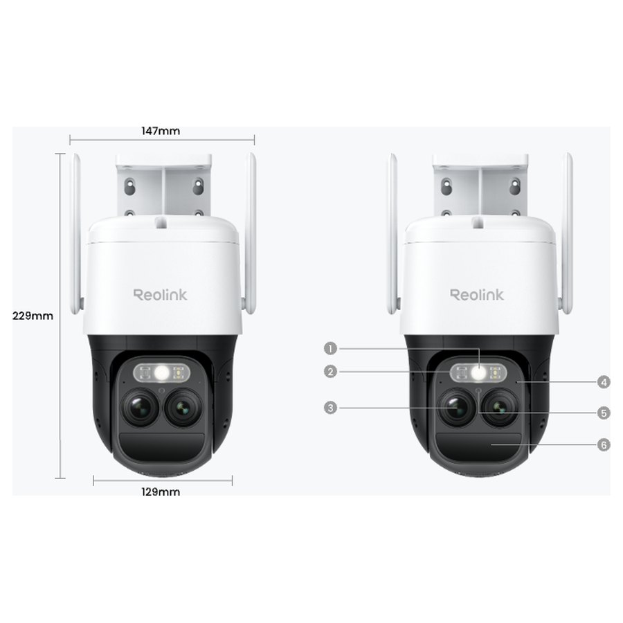 Reolink TrackMix LTE Plus 2 4G novērošanas kamera ar saules paneli un akumulatoru bloku, 4 MP