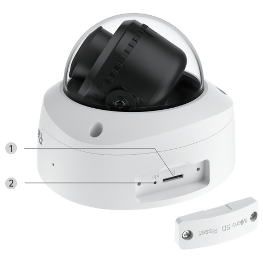 Reolink RLC-540A skats no apakšas, atmiņas kartes slots