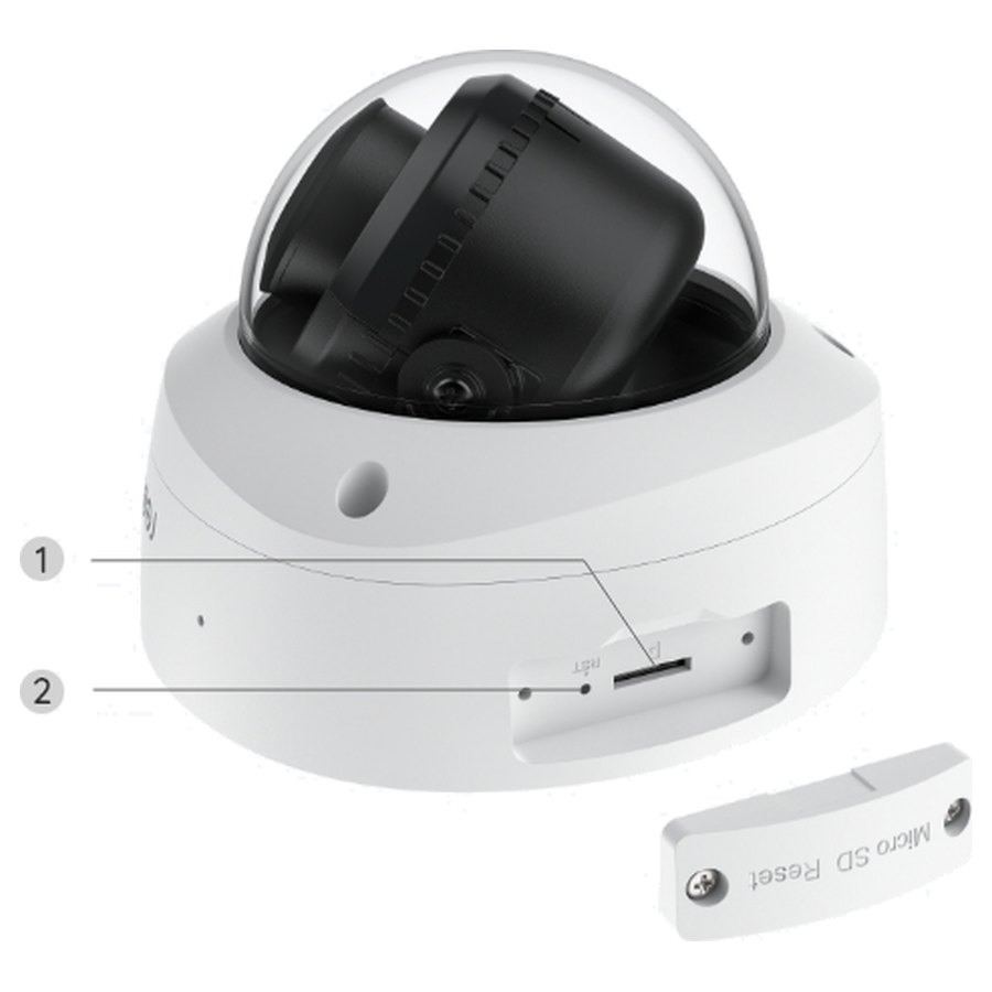Reolink RLC-840A skats no apakšas, atmiņas kartes slots