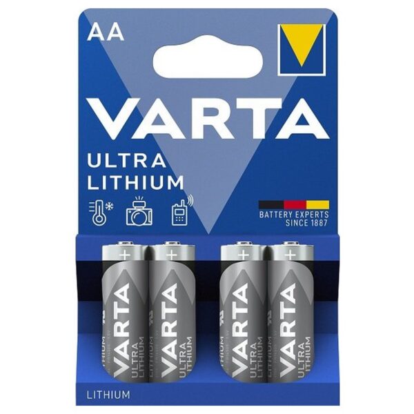 Varta Lithium AA litija baterijas meža kamerai, 4 gab.