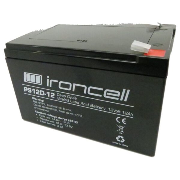 Ironcell Deep Cycle AGM svina akumulators 12V/12Ah meža kamerām